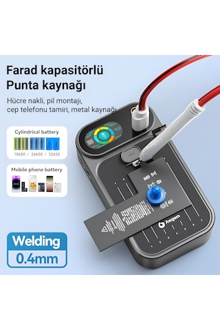 Awithz Mf2 Farad Kapasitör Teknolojili 6'sı 1 Arada Punta Kaynak Makinesi 0.4mm Ultra Güç, 99 Kademeli Hassas Ayar
