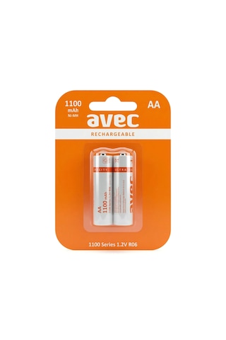 Avec Aa Kalın Kalem Şarjlı Pil 1100mah 2 Li Paket Şarj Edilebilir