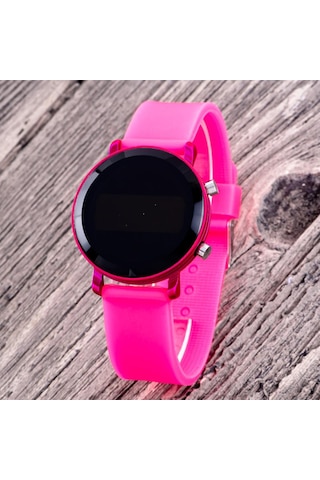 Fuşya Renk Kız Çocuk Saati Led Watch Hediye Bileklik Kol Saat ST-304313