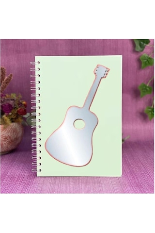 Defter Sticker,laptop Sticker Aynalı Gitar Şekilli 34x15x0,6cm