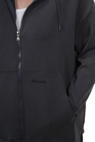 Kadın Modal Kumaş Yumuşak Dokulu Fermuarlı Rahat Kalıp Gri Kapüşonlu Ceket Hırka Gri