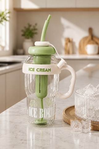 Ice Bottle Pipetli Suluk Matara 1300 Ml Yeşil