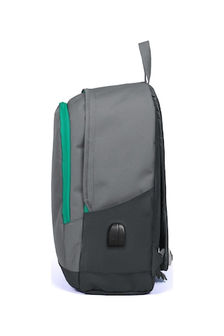 Coral High Sport Gri Üç Bölmeli Usb Şarjlı Kulaklık Çıkışlı Sırt Çantası 23233