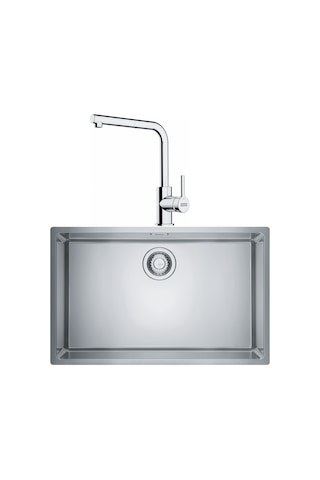 Franke Maris MRX 110-70 Tek Gözlü Eviye + Lina L Krom Spiralli Mutfak Eviye Batarya Seti Krom Inox