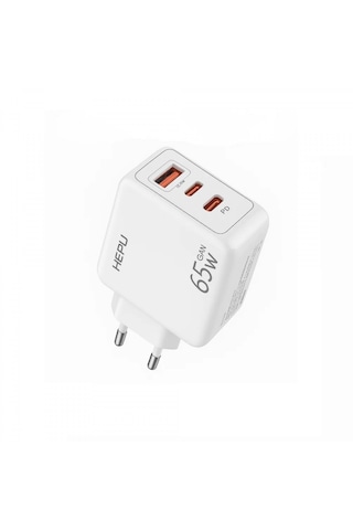 Hepu Hp-c37 65 Watt Gan Şarj Adaptörü 100 Cm Type-c Kablo 3-port