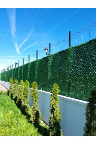 0.75x9 Metre Çim Çit. Bahçe Çiti. Dekoratif Telli Çit. Yapay Çim Çit