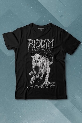 Kendim Seçtim Riddim Dinazor T-rex Metal Rock Dinosaurs Gothic Baskılı Tişört Çocuk T-shirt 001