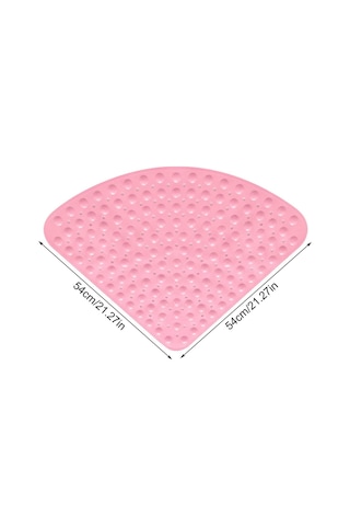 Mainshop Köşe Banyo Duş Paspası Ve Duşakabin Paspasları Tahliye Delikli 54x54 Cm M-163 Pembe