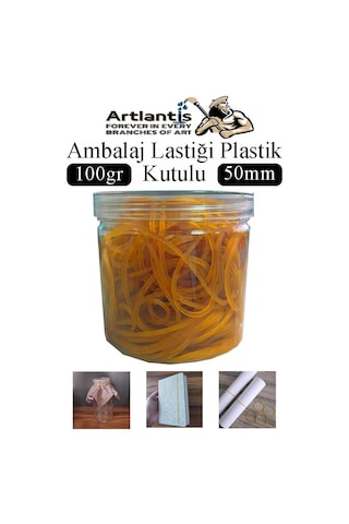 Ambalaj Lastiği 100 Gr Plastik Kutulu 1 Paket Mikro 50mm Para Lastigi Paket Lastiği Kopmaz %100 Kauçuk Elastik Kaliteli