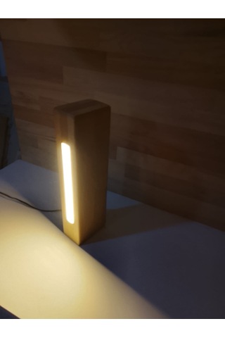 30 Luk Dikey Gece Lambası Açık Ahşap