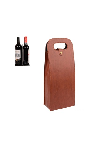 Kangvka İki Şişe Taşıma, Pu Deri, Taşınabilir, Kırılmaya Dayanıklı, Piknik Ve Özel Günler İçin Sarımsak Çantası Çok Renkli