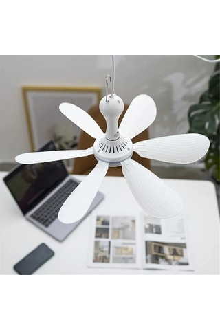 Sessiz 6 Yaprak Usb İle Çalışan Tavan Gölgelik Vantilatörü Kamp Yatağı Yurt Çadırı Için Asılı Vantilatör 6x2zyt Renkli