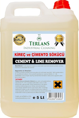 Terlans İnşaat Sonrası Harç Çimento Temizleyici Ve Kireç Sökücü 5 Kg Cement Lime Remover