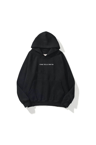 Hırsch Unisex Time Tells Truth Sweatshirt Siyah SIYAH