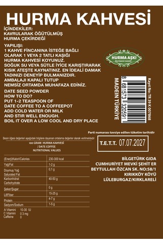 Hurma Aşkı Hurma Kahvesi 200 G