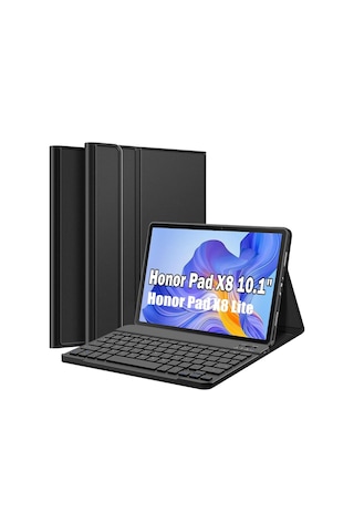 Honor Pad X8 / X8 Lite 10.1 Uyumlu Bluetooth Özellikli Standlı Kalem Bölmeli Klavyeli Kılıf