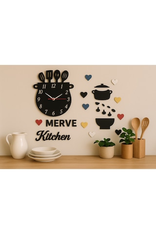 Mutfak Duvar Süsü Kişiye Özel Şık Ve Modern No 016 Siyah