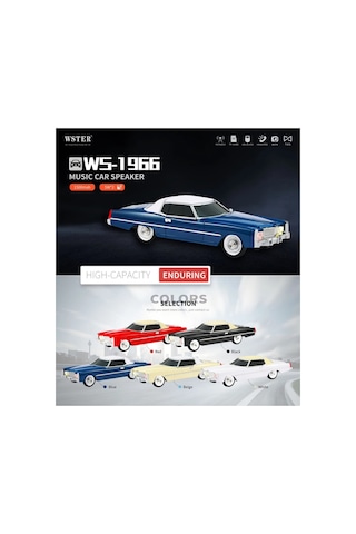 Cadillac Eldorado Nostaljik Araba Şeklinde Bluetooth Speaker Şarjlı Kablosuz Hoparlör