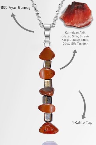 Erilsa Sertifikalı Aaa+ Kırık Taşlı Model Karnelyan Akik Taşı Kolye Çok Renkli Erilsa Sertifikalı Aaa+ Kırık Taşlı Model Karnelyan Akik Taşı Kolye Çok Renkli