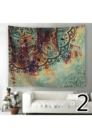 Novahub Degrade Mandala Dijital Baskılı Polyester Goblen, 150x100cm, Ev Ve Piknik Dekorasyonu 1