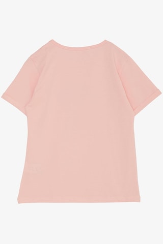 Breeze Kız Çocuk Tişört Taşlı Yazı & Kalp Baskılı 8-14 Yaş, Pembe Pembe