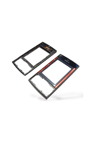 Nokia X3 Ön Kapak Nokia X3-00 Uyumlu Siyah Kırmızı Ön Kapak