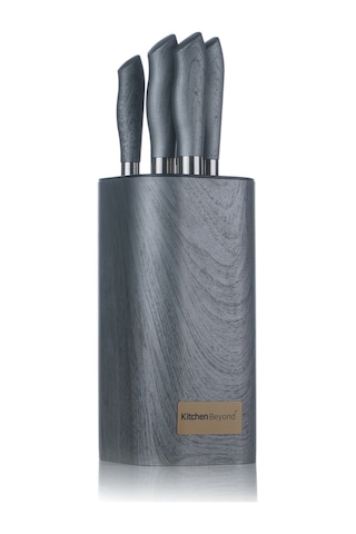 Kitchen Beyond Porto Standlı Bıçak Takımı 6'lı Gri