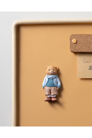 Madame Coco Voir Bear Magnet - Bej/mavi - 4x8 Cm 8684427186961 Ekru