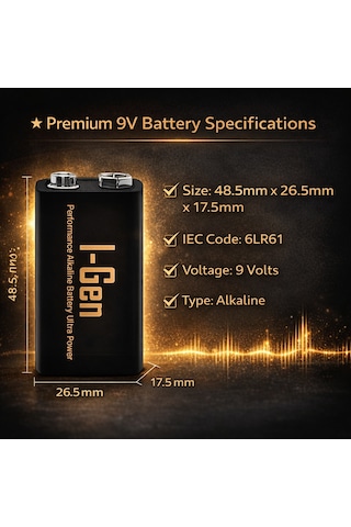 I-gen 6lr61 Ultra Alkalin 9 Volt Pil 9v Kare Pil 10'lu Paket