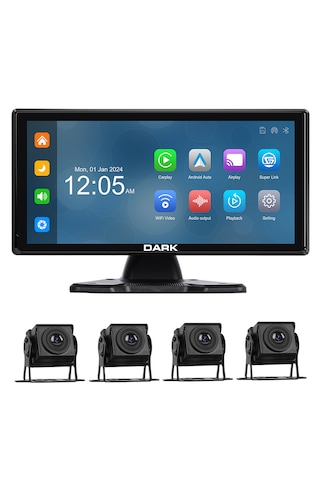 Dark 10.36" Kamyonet vb.Büyük Araçlar İçin 4 Kameralı Araç Ekranı