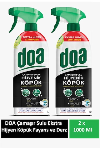 Doa Çamaşır Sulu Hijyenik Köpük Fayans Ve Derz Temizleyici Ekstra Hijyen 1 Lt X 2 Adet 2'li Set