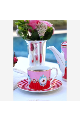 Pip Studio Kırmızı Pembe Porselen Çay Fincanı 200 Ml