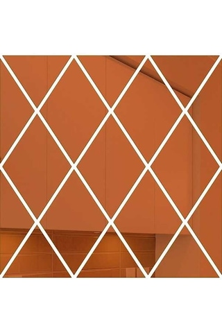 Opulentliving Modern Elmas Desenli Akrilik Ayna Sticker - Duvar Dekorasyonu, Farklı Renk Ve Boyut