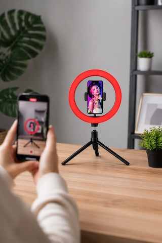 10 İnç Rgb Ring Light Selfie Işığı Tripod Telefon Tutucu Tiktok Youtube Canlı Yayın Makyaj Lambası