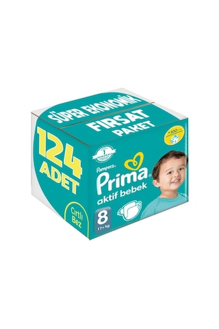 Prima Bebek Bezi Beden:8 17+kg Xxx Large 124 Adet