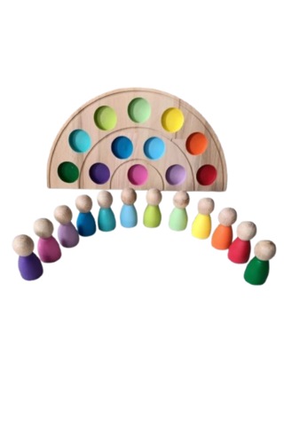 Moccotoys Peg Bebek Ve Gökkuşağı Tabla Eşleştirme 12'lii Insan Fi