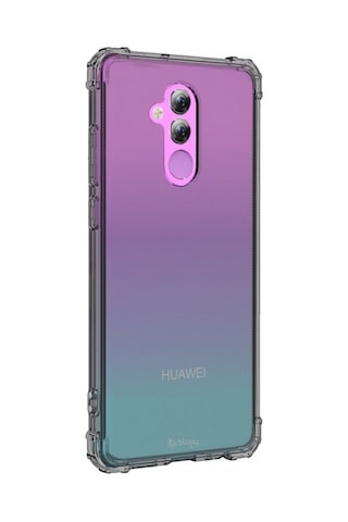 Blogy Mate 20 Lite İle Uyumlu Crystal Fit Kılıf Smoke Black
