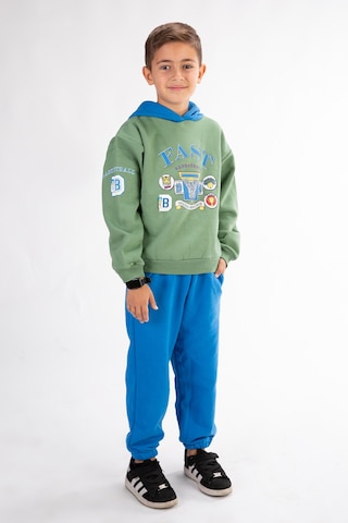 Erkek Çocuk Baskılı Kapşonlu Eşofman Takımı Yeşil