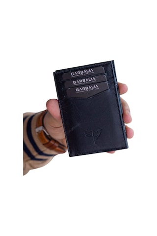 Garbalia Magic Hakiki Deri RFID Engelleyici Unisex-Siyah