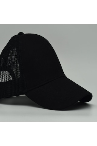 Unisex Ayarlanabilir Siyah Fileli Spor Basic Şapka Siyah