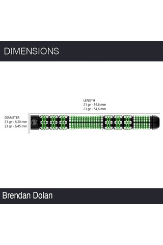 Winmau Brendan Dolan %90 Tungsten Çelik Uçlu Dart Oku