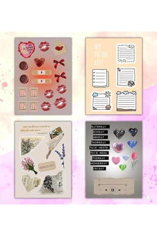 Vintage My Dıy Sticker Book 24 17 Cm 16 Sayfa Özel Tasarım Rengarenk Sticker Kitabı Çok Renkli