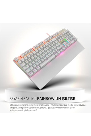 Inca Ikg-456 Empousa Blue Switch Mekanik Gaming Klavye 104 Tuş, 19 Rainbow Led Seçeneği, Full Anti-ghosting, Tür