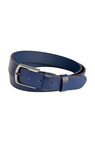 Süzer Deri Battal Boy Hakiki Deri 4 Cm. Tokalı Düz Model Spor Erkek Kemer Lacivert Lacivert