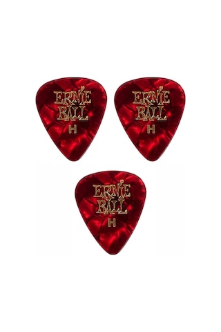 Ernie Ball P09168 Pearloid Heavy Kırmızı Gitar Pena 3 Adet 0,94mm