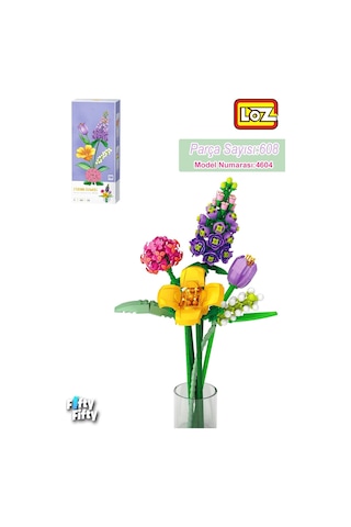 Loz Dekoratif Ve Koleksiyonluk Çiçek Buketi 608 Parça Çiçek Modeli Yapım Seti Fflz-4604vgn