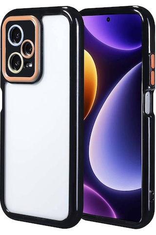 Xiaomi Redmi Note 12 Pro Plus 5g Kılıf Kamera Korumalı Renkli Kenar Ve Çerçeve Tasarımlı Zore Vitami Siyah