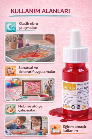 Turuncu Renk Ebru Boyası 25 Ml Yoğun Pigment, Su Bazlı