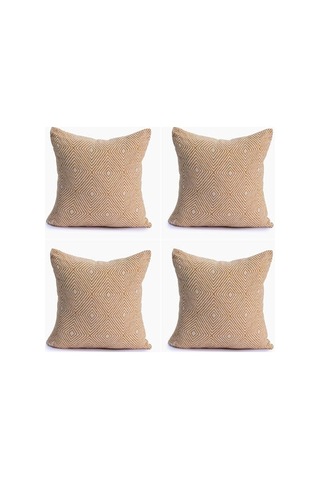 Lüks 100% Pamuk Dekoratif Desenli Kırlent Kılıfı 4 Adet Set 45x45 Cm, Kaliteli Pamuklu Kumaş Kırlent Ve Minder Kılıfı Altın Sarısı, 4 Adet 45x45 Cm Diğer