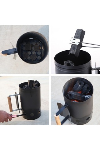 Pazly Barbekü Aletleri Nokta Kömür Ateşleme Namluları Karbon Kova Ateşleyici A Siyah